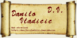 Danilo Vladičić vizit kartica